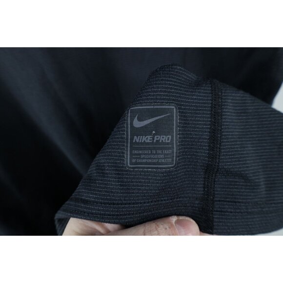 Nike Pro Mens Medium Fitted Striped Knit Running Jogging Gym Training T-Shirt - Picture 6 of 14